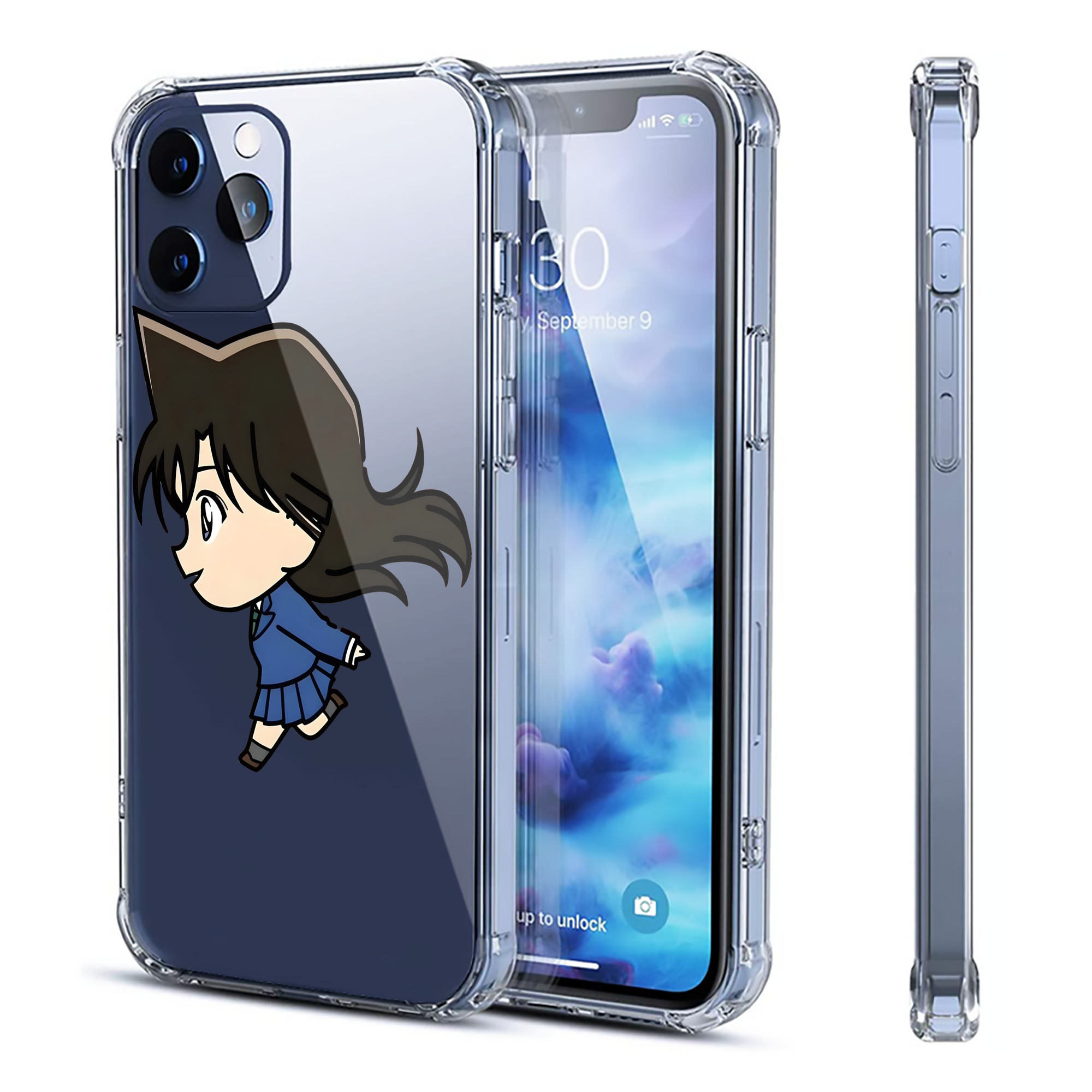 （画像用） 名探偵コナン 毛利 蘭 もうり らん、モーリ ラン Detective Conan Rachel Moore 【iPhone 12シリーズ対応】透明スマホケース（クリアソフトケース）